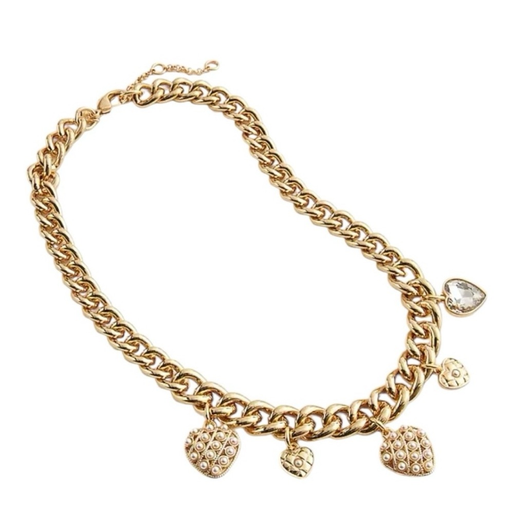 J. Crew Gold Heart Charm Chain Necklace